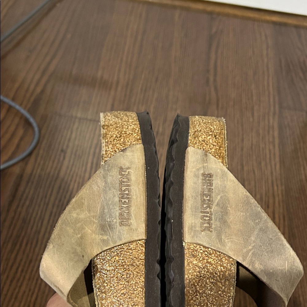 Birkenstock Taupe Suede Thong Sandals gizeh flip flop sz 8 - Picture 5 of 7